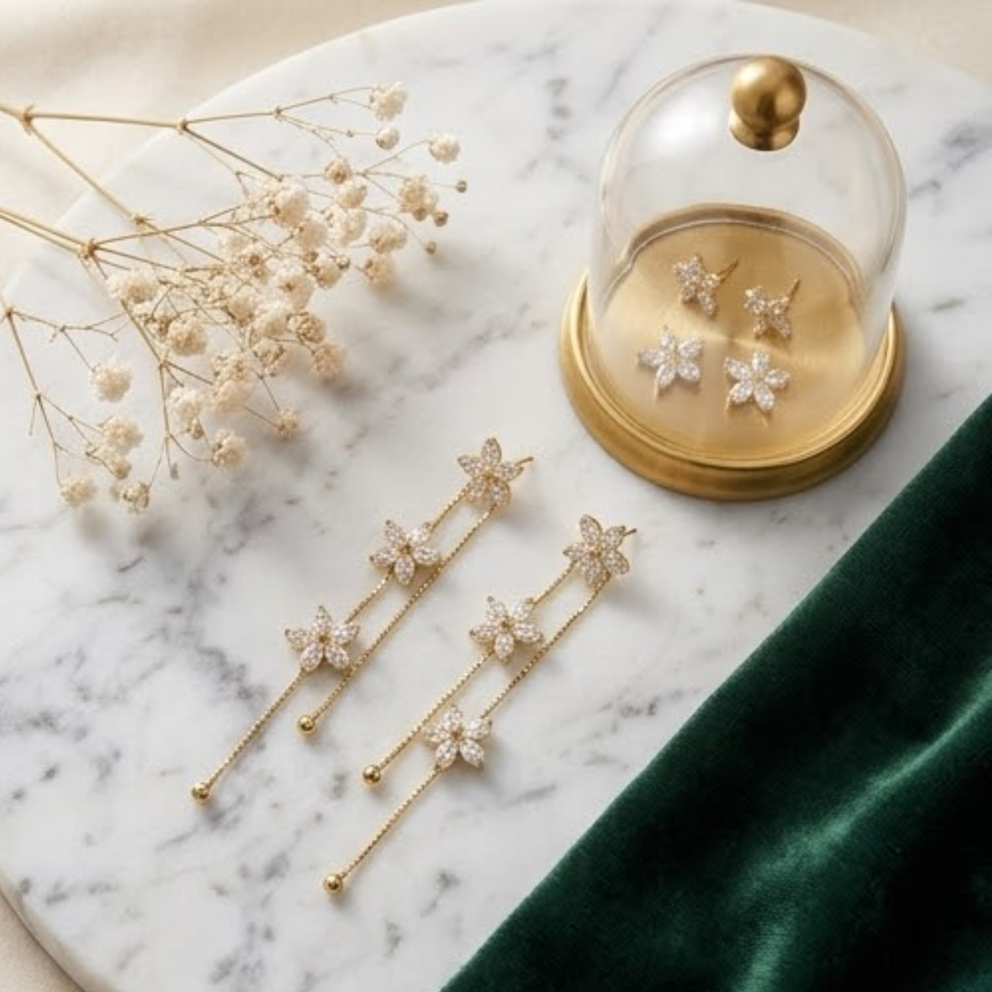Long Elegant Snowflake Flower Tassel Earrings French Style