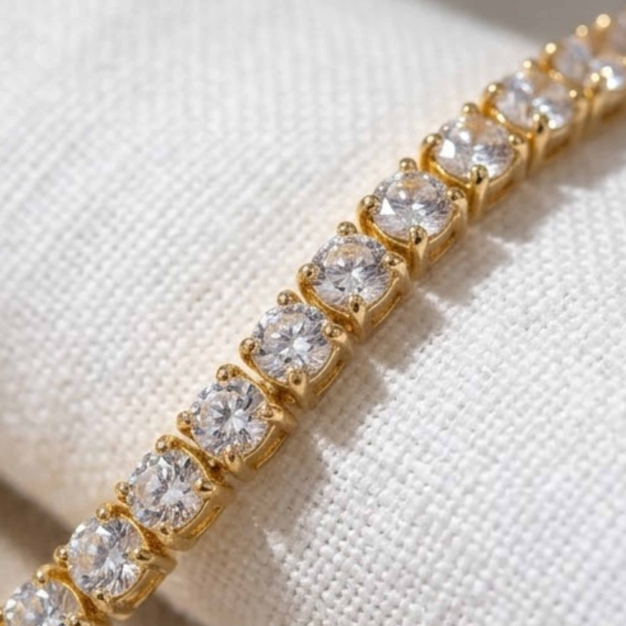 14K Gold Plated Cubic Zirconia Tennis Bracelet, Adjustable Dainty Jewelry, Bridal or Gift for Her, Elegant Statement or Everyday Accessory