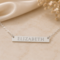 Engraved Name Bar Necklace | Horizontal Bar Necklace, Personalized Jewelry