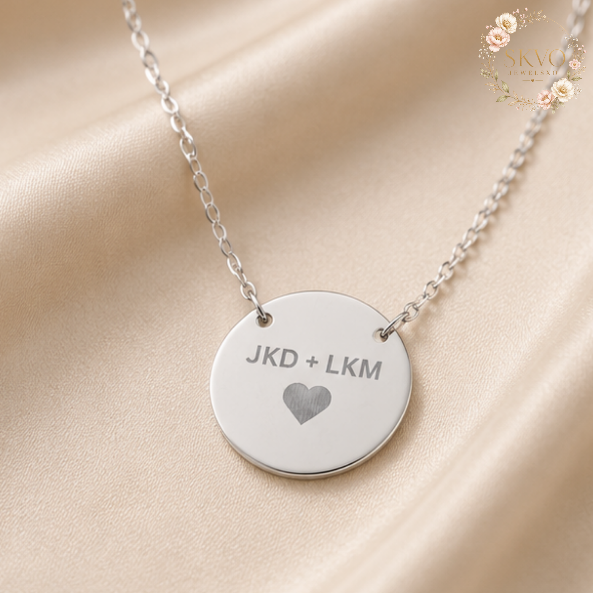 Engraved Circle Necklace | Personalized Disc Pendant