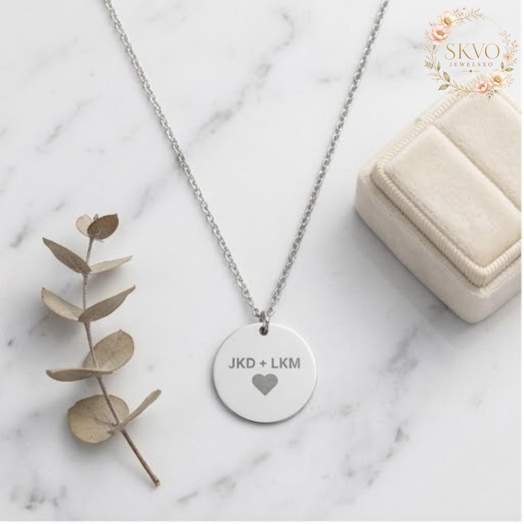 Engraved Circle Necklace | Personalized Disc Pendant