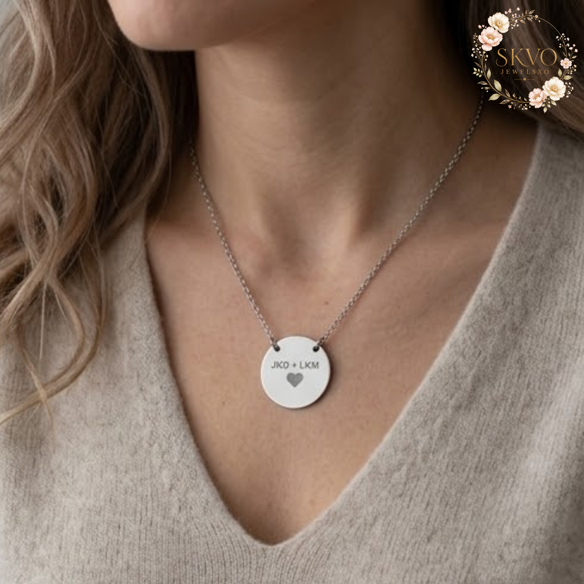 Engraved Circle Necklace | Personalized Disc Pendant