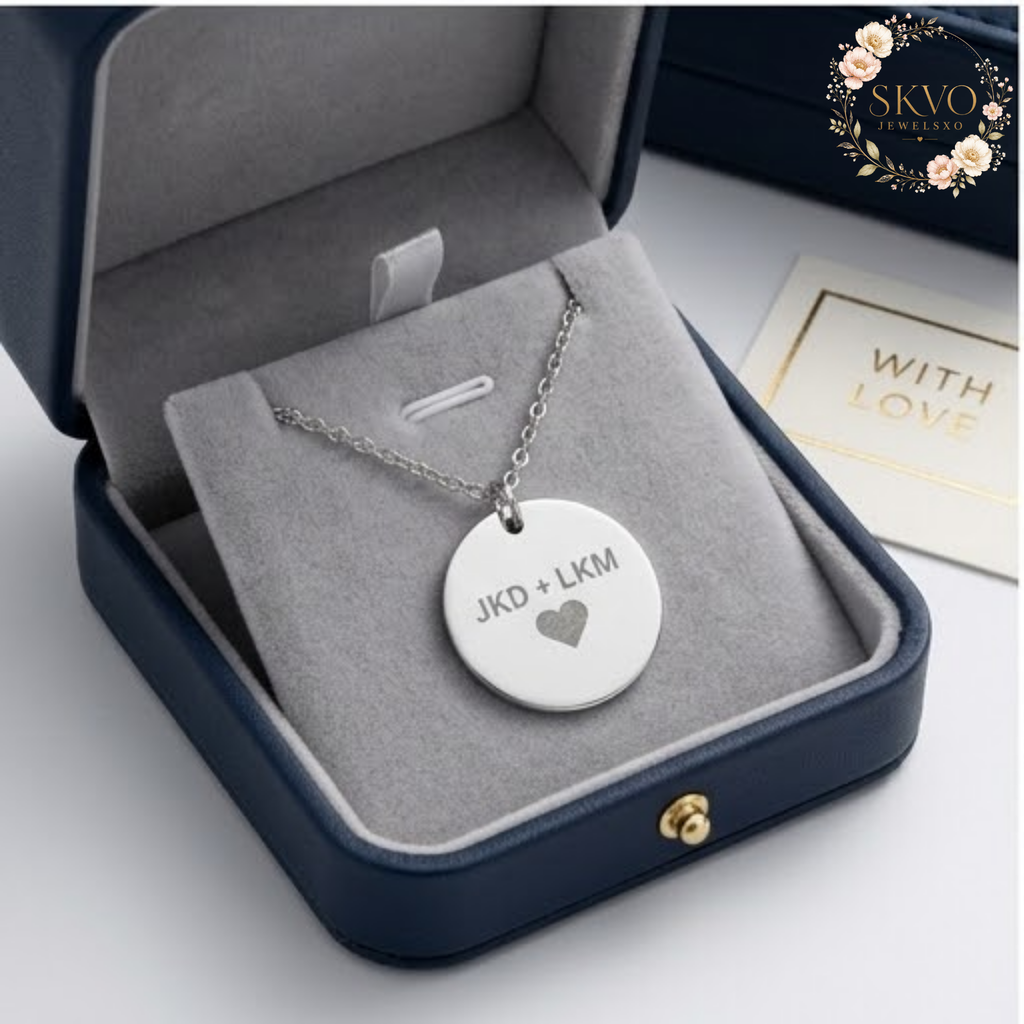 Engraved Circle Necklace | Personalized Disc Pendant