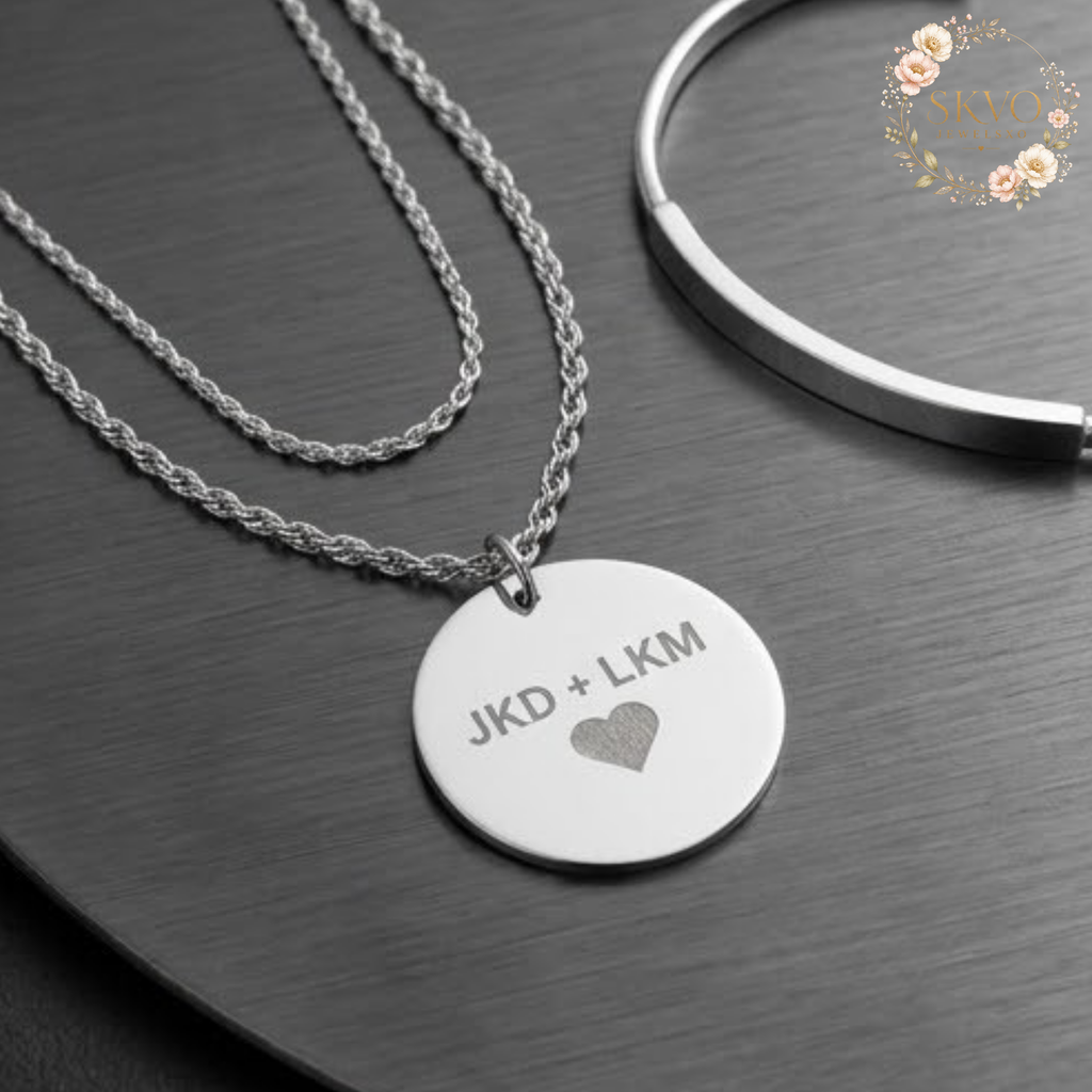 Engraved Circle Necklace | Personalized Disc Pendant