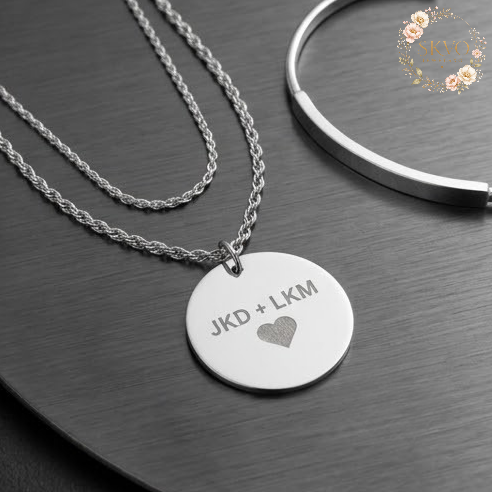 Engraved Circle Necklace | Personalized Disc Pendant