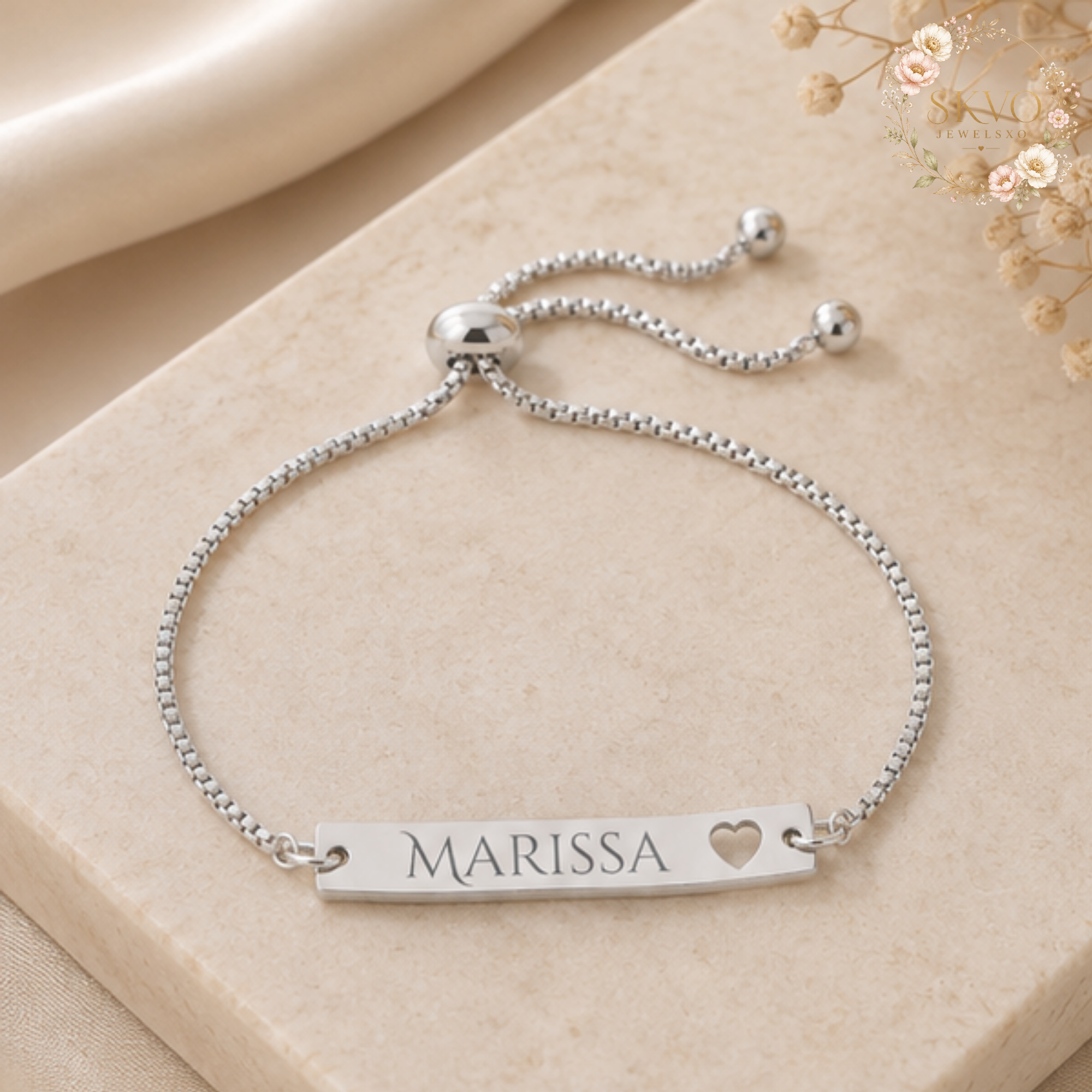 Engraved Heart Bracelet | Personalized Jewelry