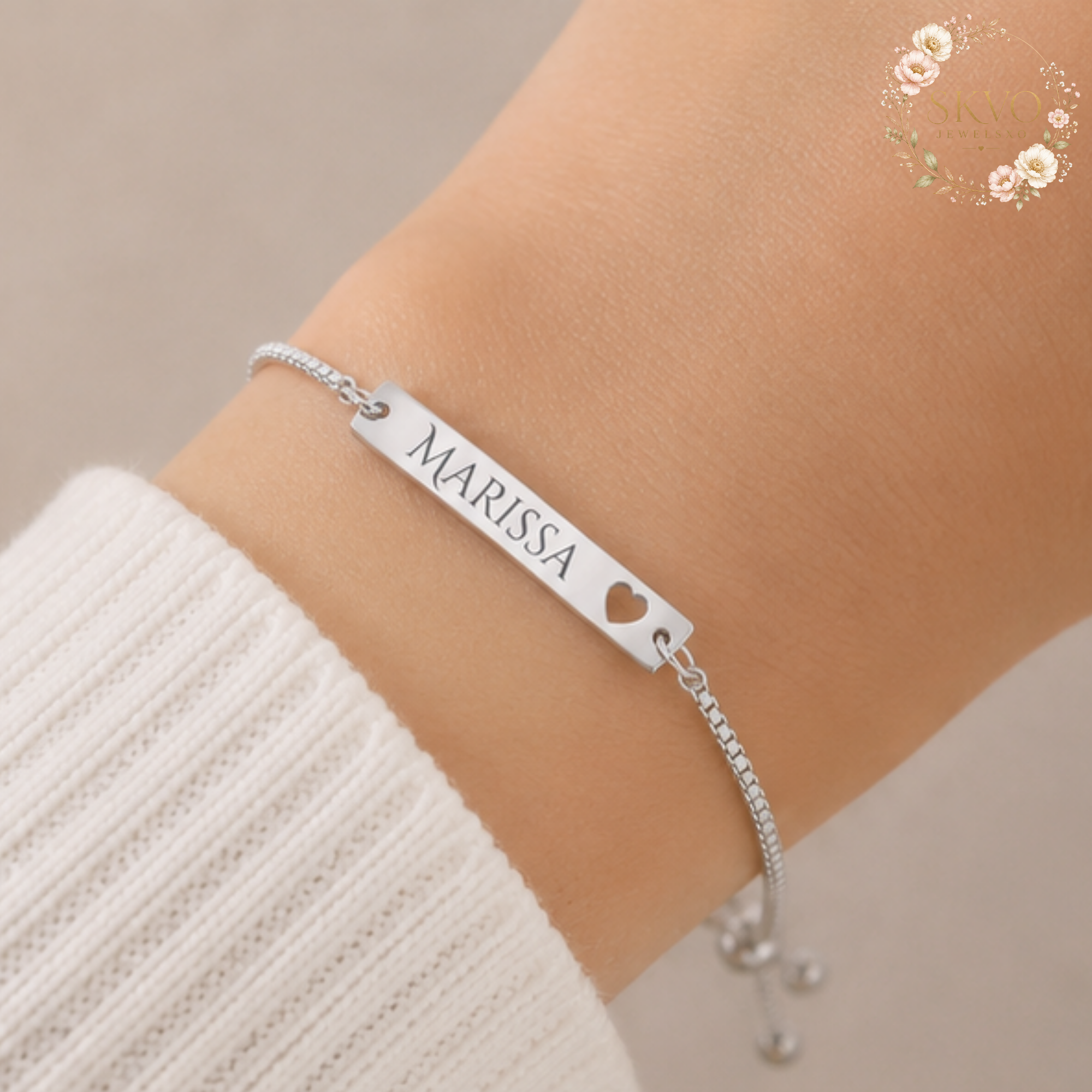 Engraved Heart Bracelet | Personalized Jewelry