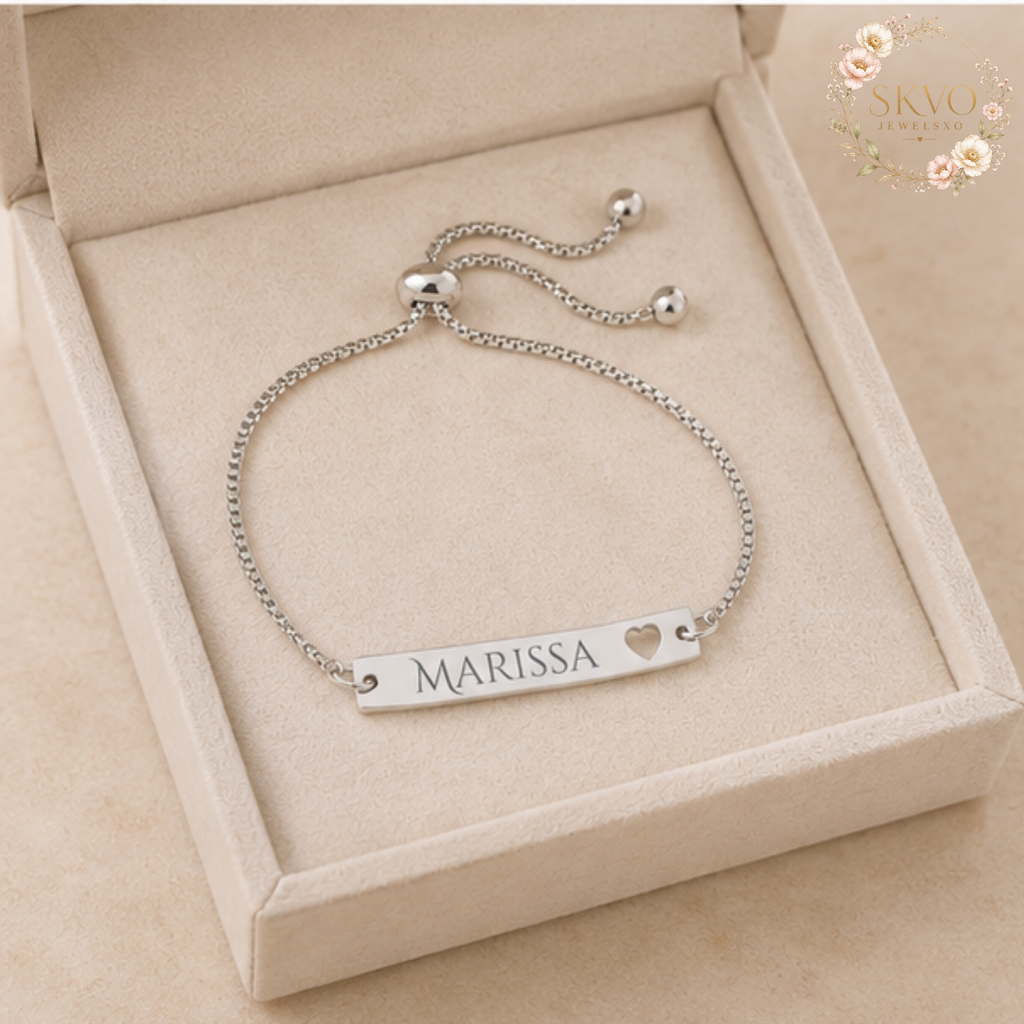 Engraved Heart Bracelet | Personalized Jewelry