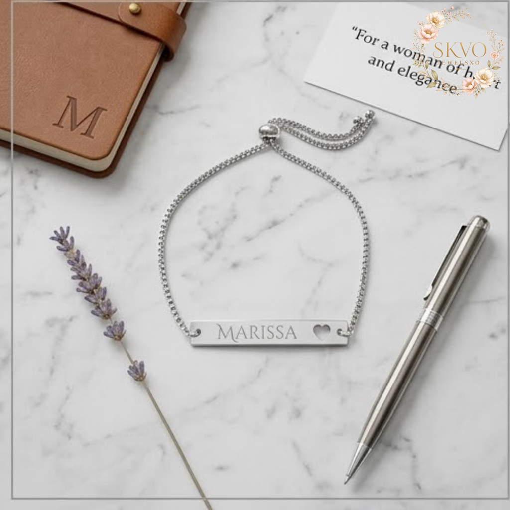 Engraved Heart Bracelet | Personalized Jewelry