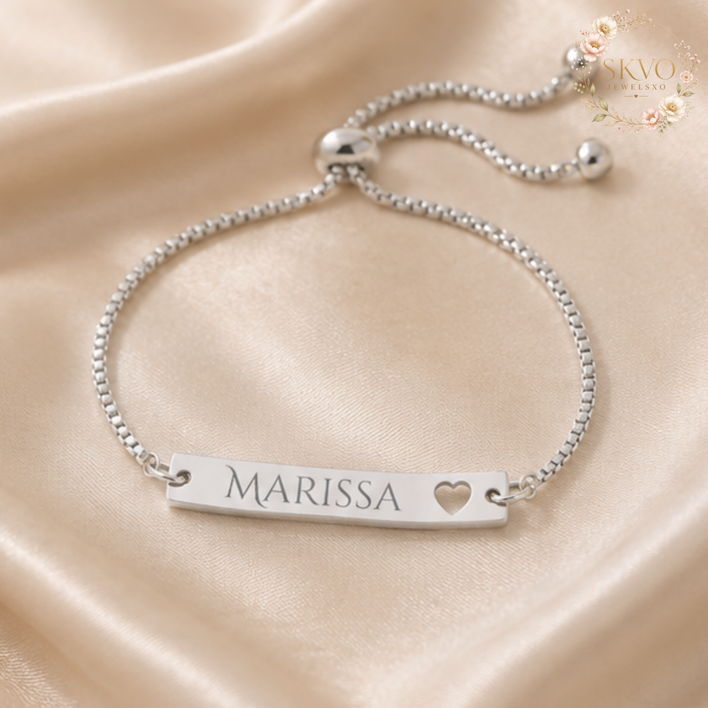 Engraved Heart Bracelet | Personalized Jewelry