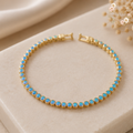 Turquoise Tennis Bracelet | Turquoise Bracelet | Turquoise Jewelry | Gemstone Bracelet | Gift for Her | Turquoise Gold Bracelet