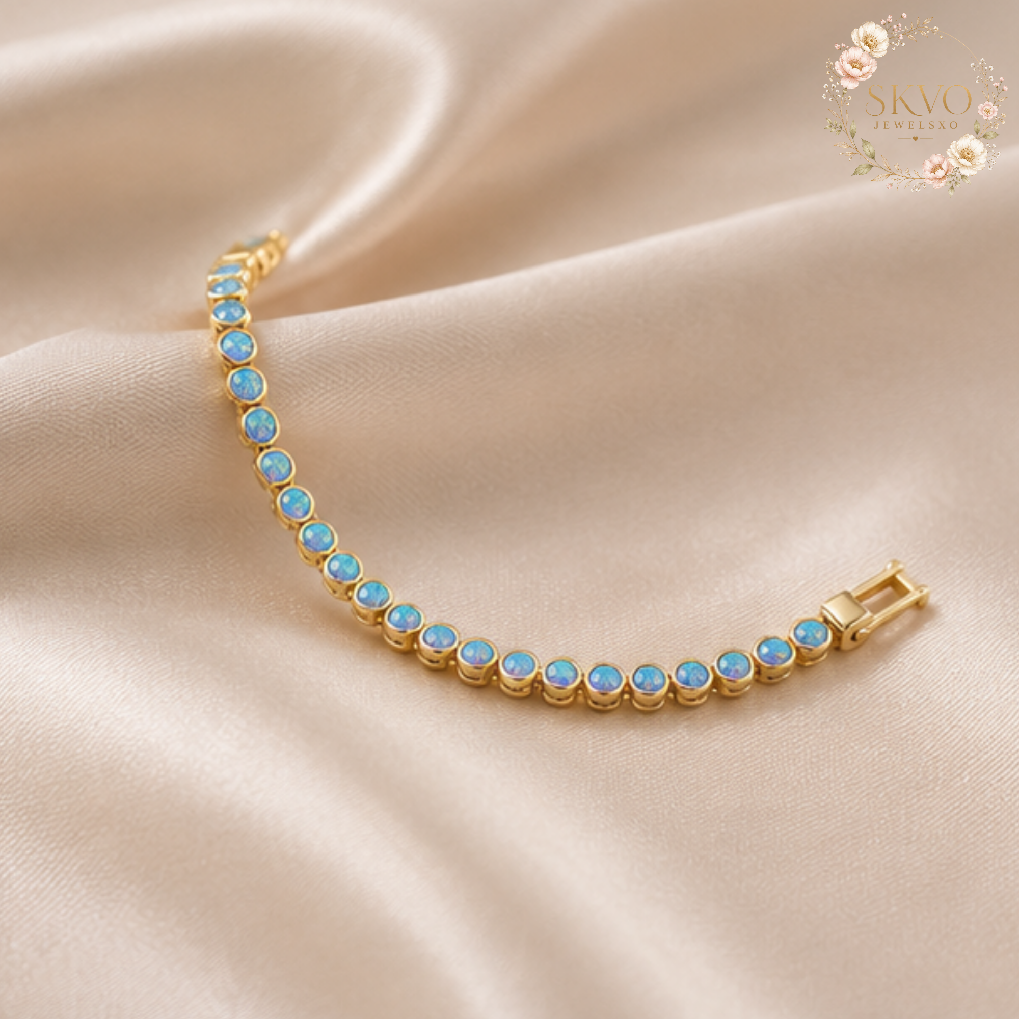 Turquoise Tennis Bracelet | Turquoise Bracelet | Turquoise Jewelry | Gemstone Bracelet | Gift for Her | Turquoise Gold Bracelet