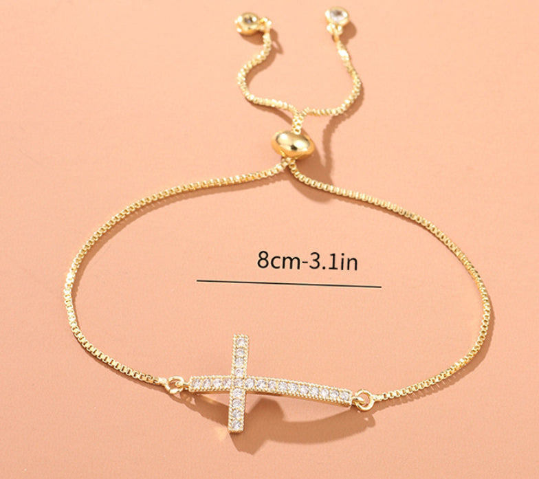 Women'S Fashion Zircon Cross All-Match Bracelet