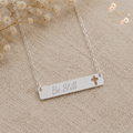 Custom Bible Verse Cross Bar Necklace | Engraved Christian Jewelry | Personalized Bar Necklace