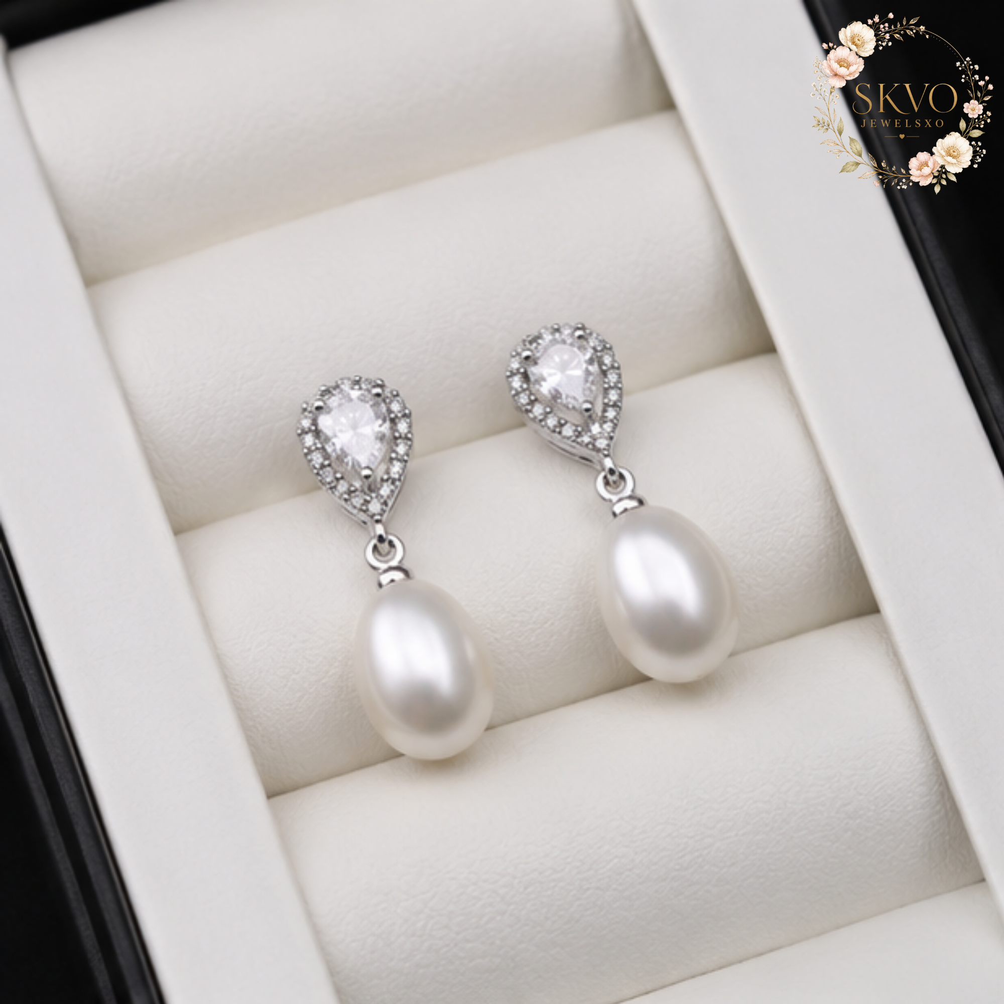 Real Freshwater Pearl Earrings, 925 Sterling Silver Drop Jewelry, Wedding Natural Pearl Dangle Earrings, Gift for Women or Daughters
