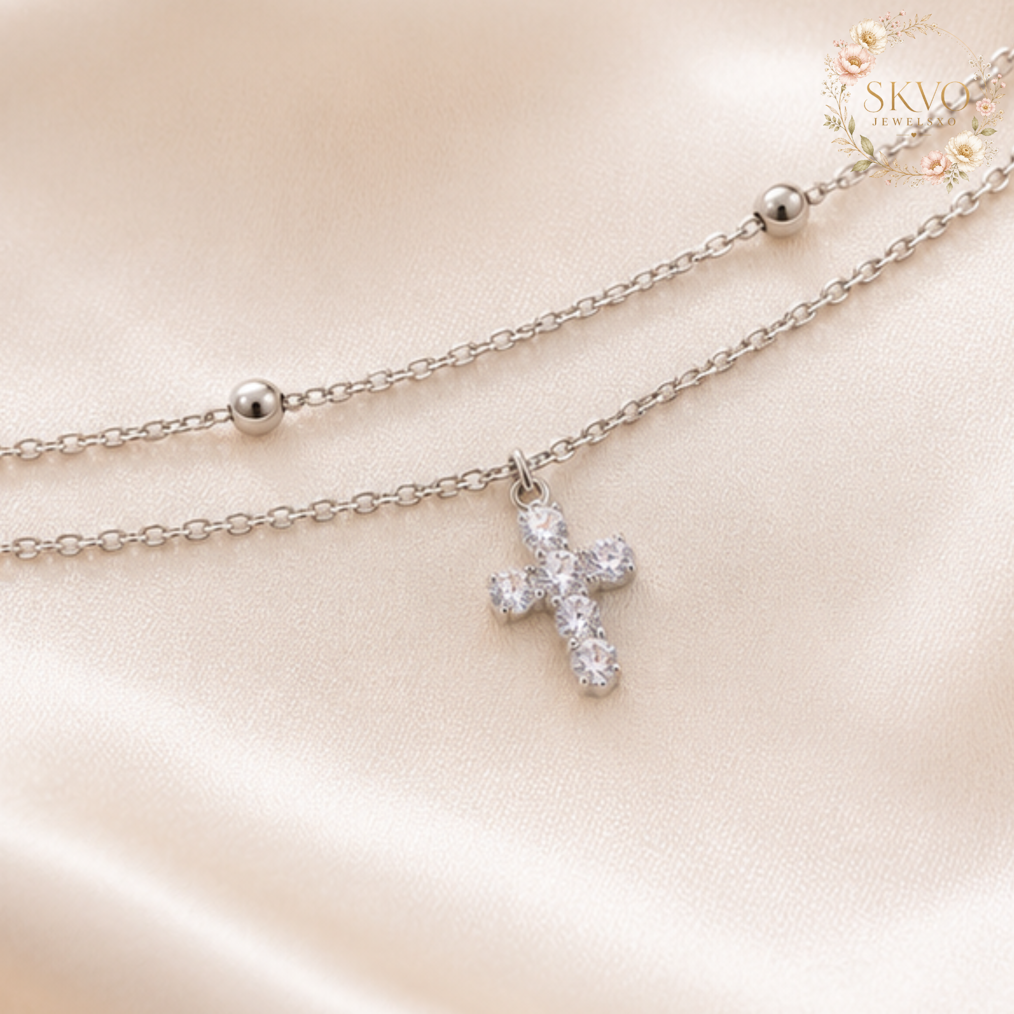 Cross Chain Bracelet for Women | Elegant Gold Color Jewelry | Christian Gift |Stylish Religious Accessory | Birthday Gift Idea