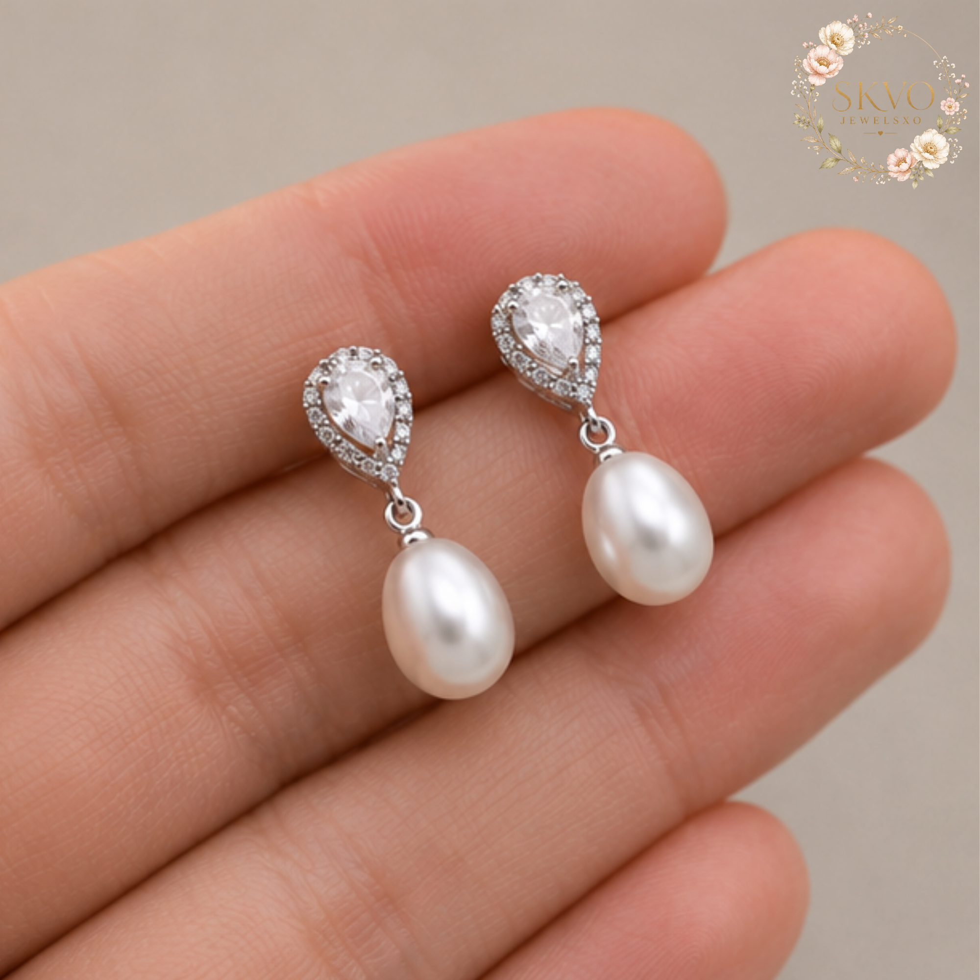 Real Freshwater Pearl Earrings, 925 Sterling Silver Drop Jewelry, Wedding Natural Pearl Dangle Earrings, Gift for Women or Daughters
