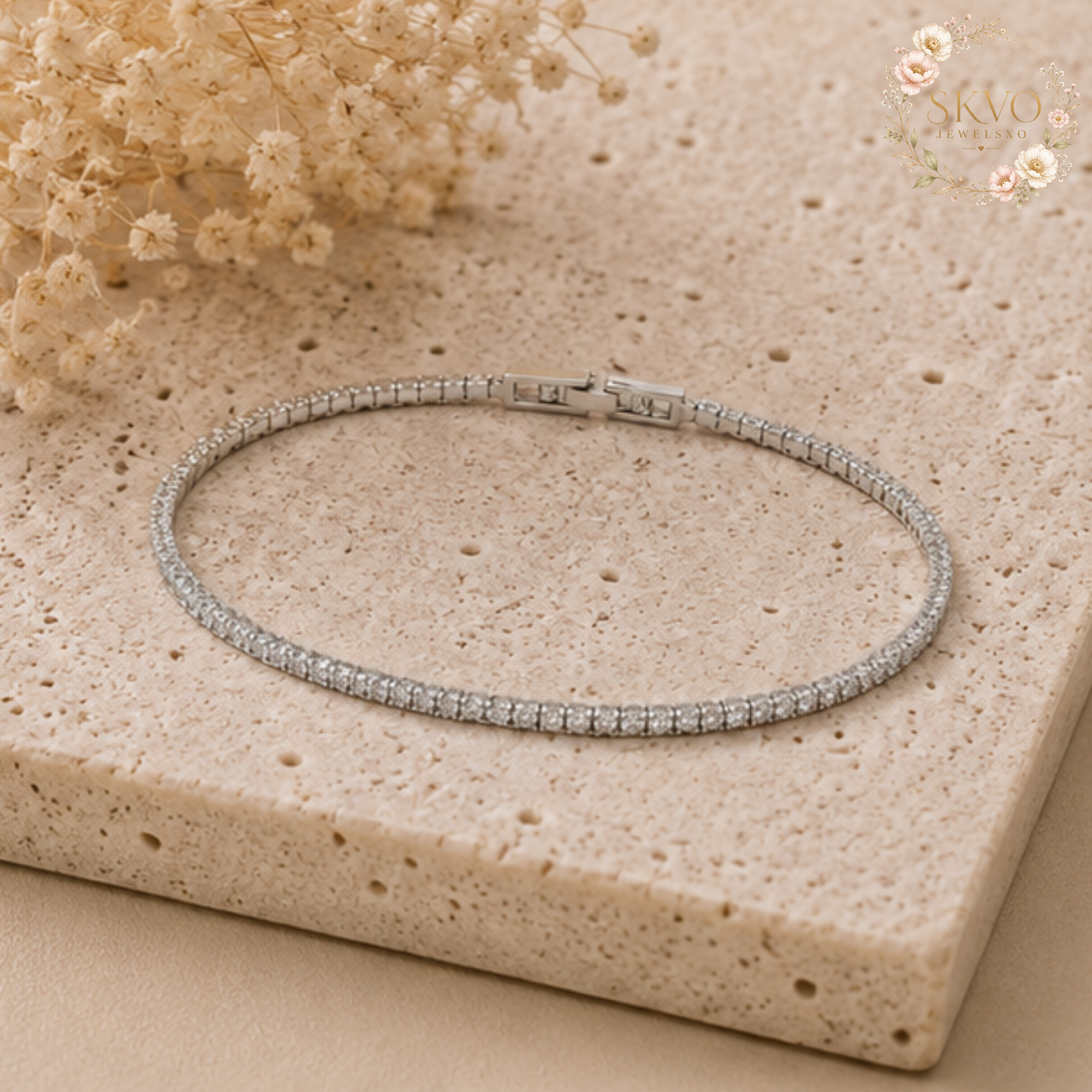 925 Sterling Silver Cubic Zirconia Tennis Bracelet