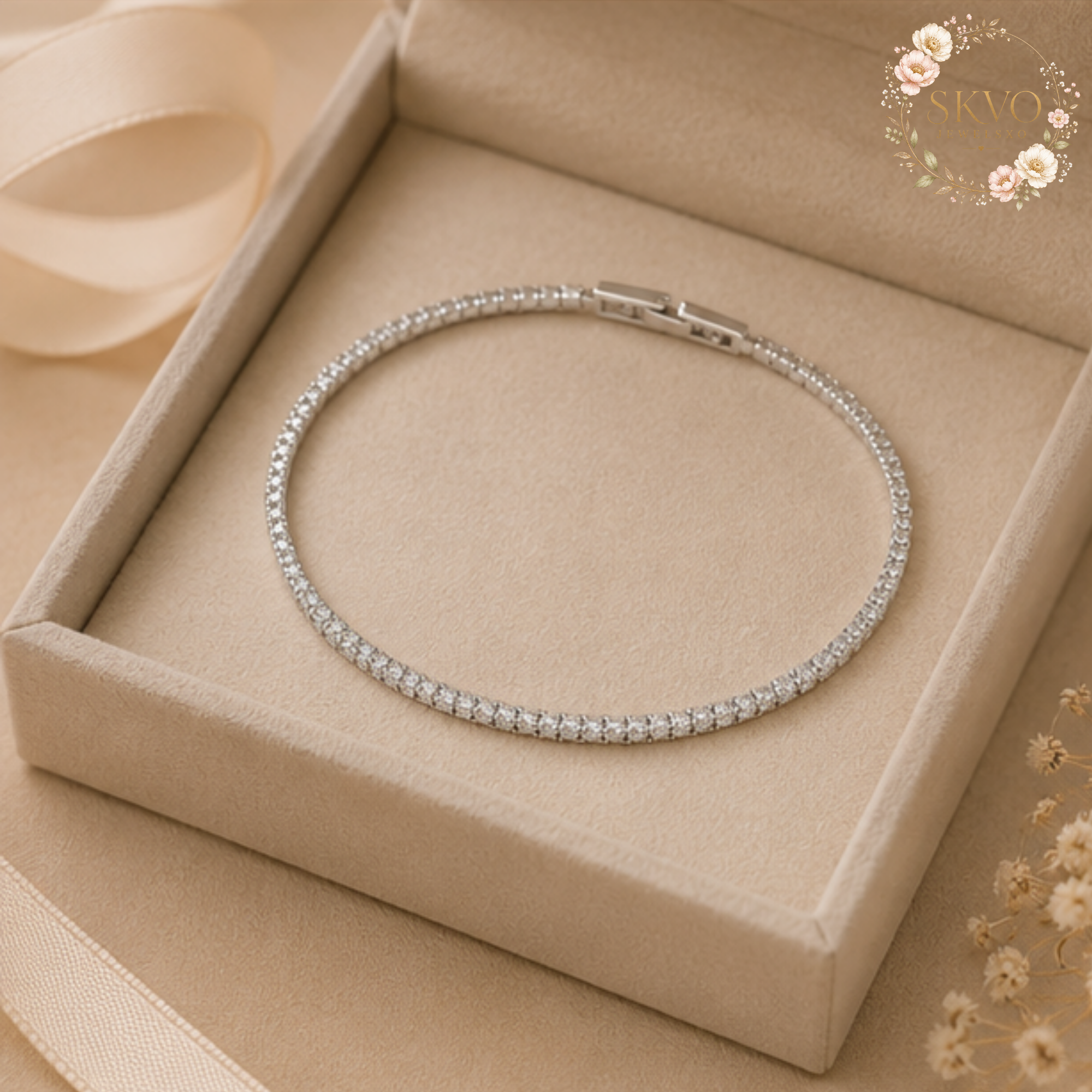 925 Sterling Silver Cubic Zirconia Tennis Bracelet