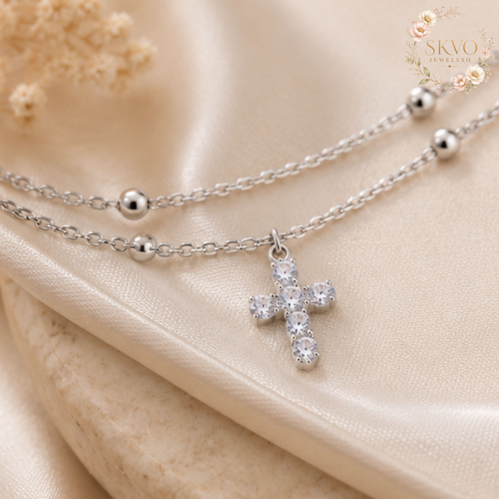 Cross Chain Bracelet for Women | Elegant Gold Color Jewelry | Christian Gift |Stylish Religious Accessory | Birthday Gift Idea