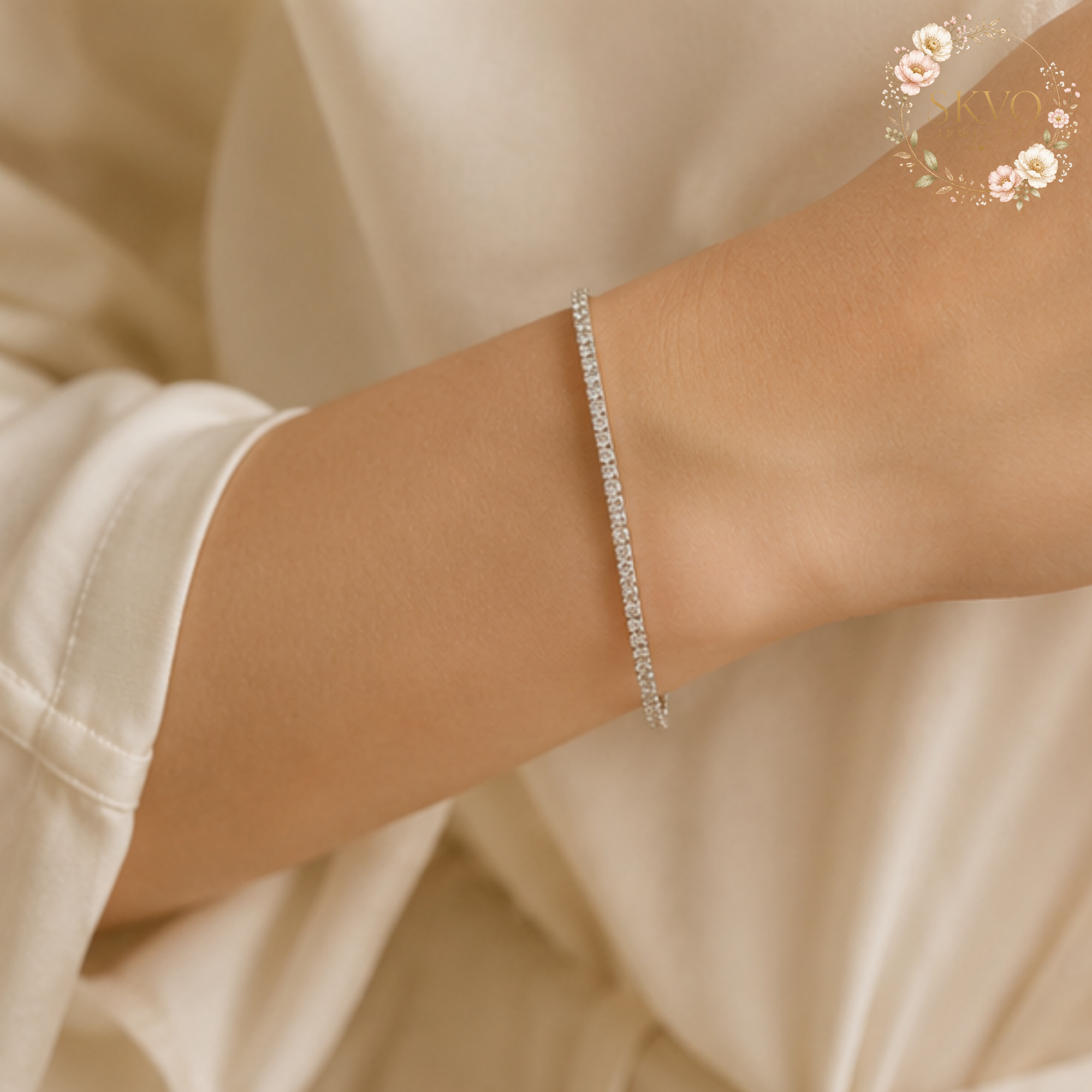 925 Sterling Silver Cubic Zirconia Tennis Bracelet