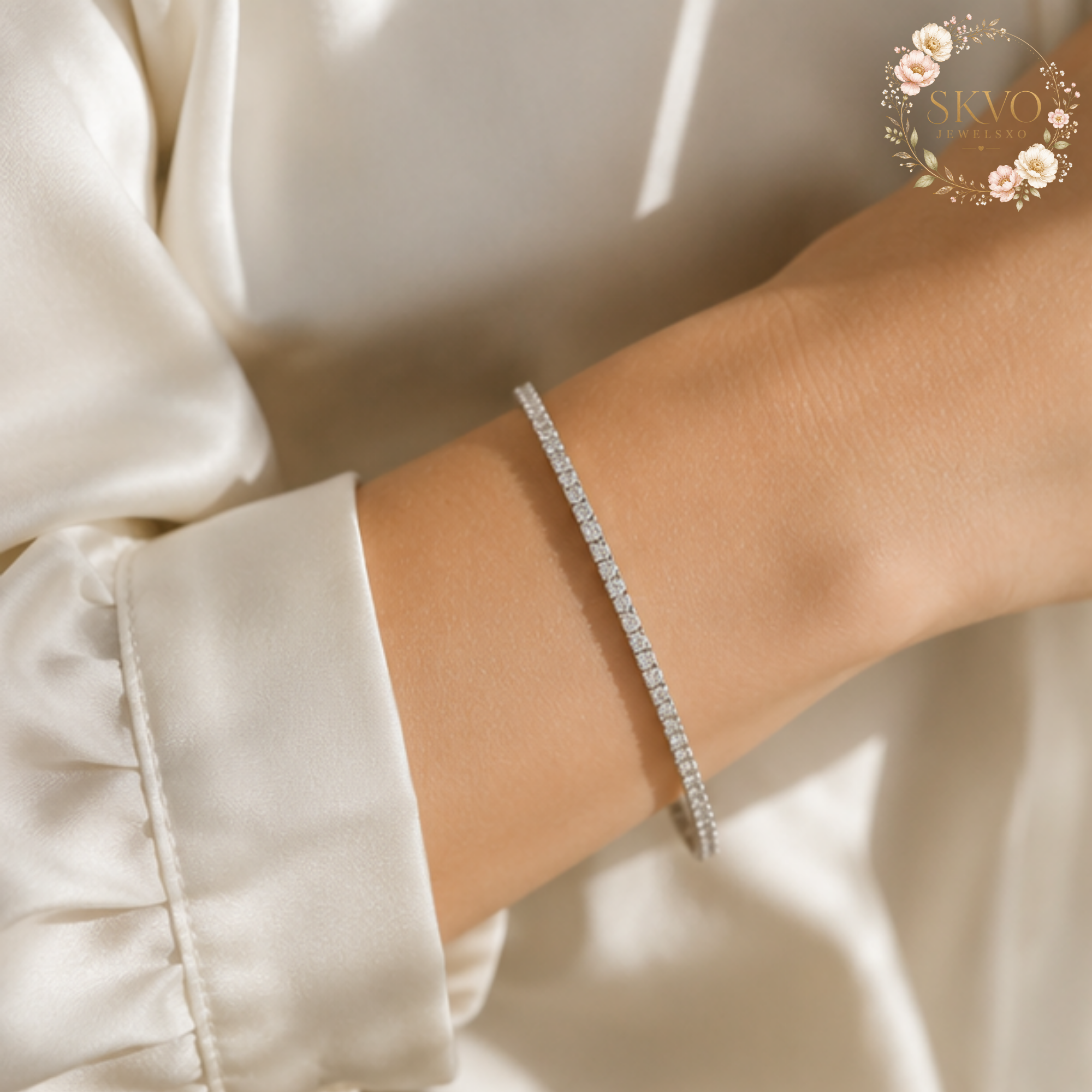 925 Sterling Silver Cubic Zirconia Tennis Bracelet
