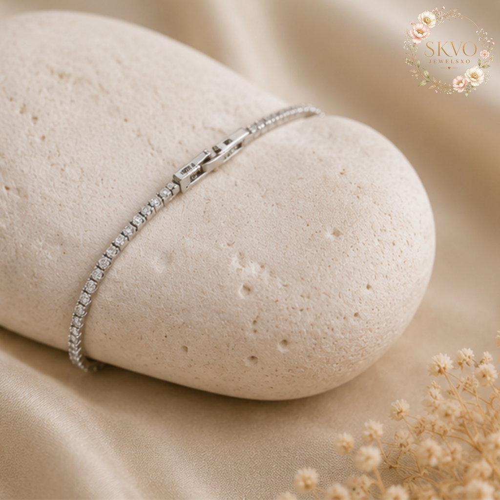 925 Sterling Silver Cubic Zirconia Tennis Bracelet