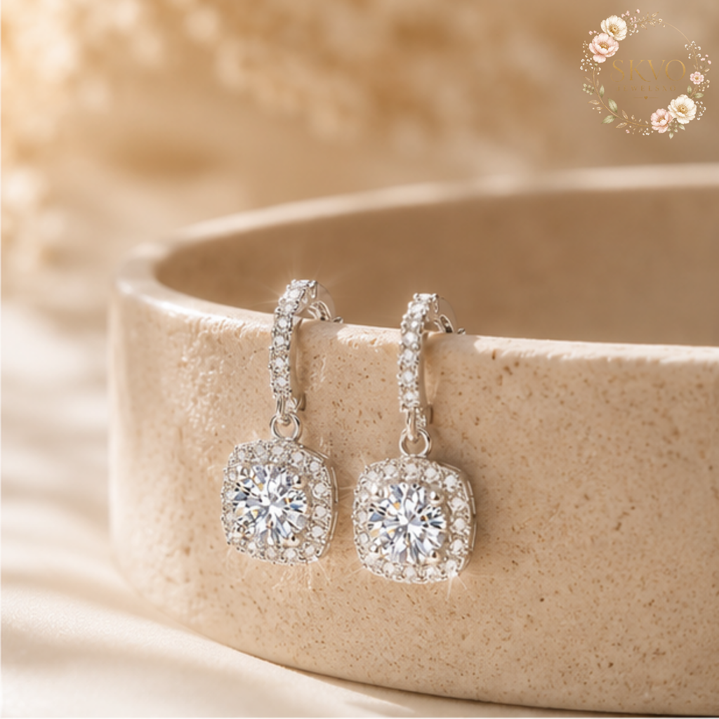 925 Sterling Silver Moissanite Stud Earrings