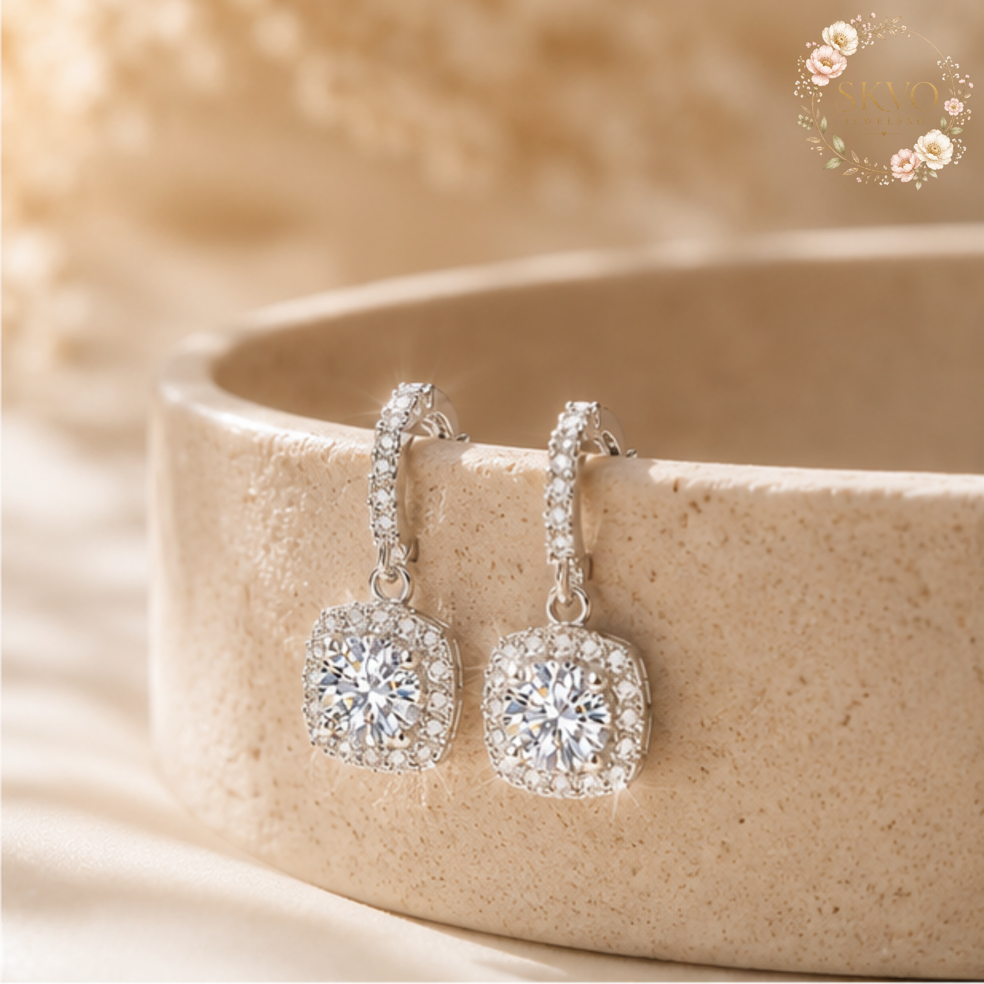 925 Sterling Silver Moissanite Stud Earrings