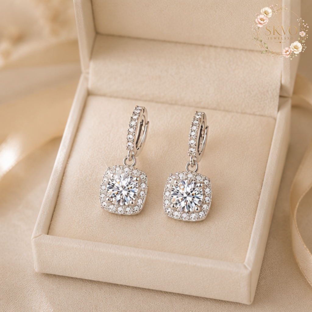 925 Sterling Silver Moissanite Stud Earrings