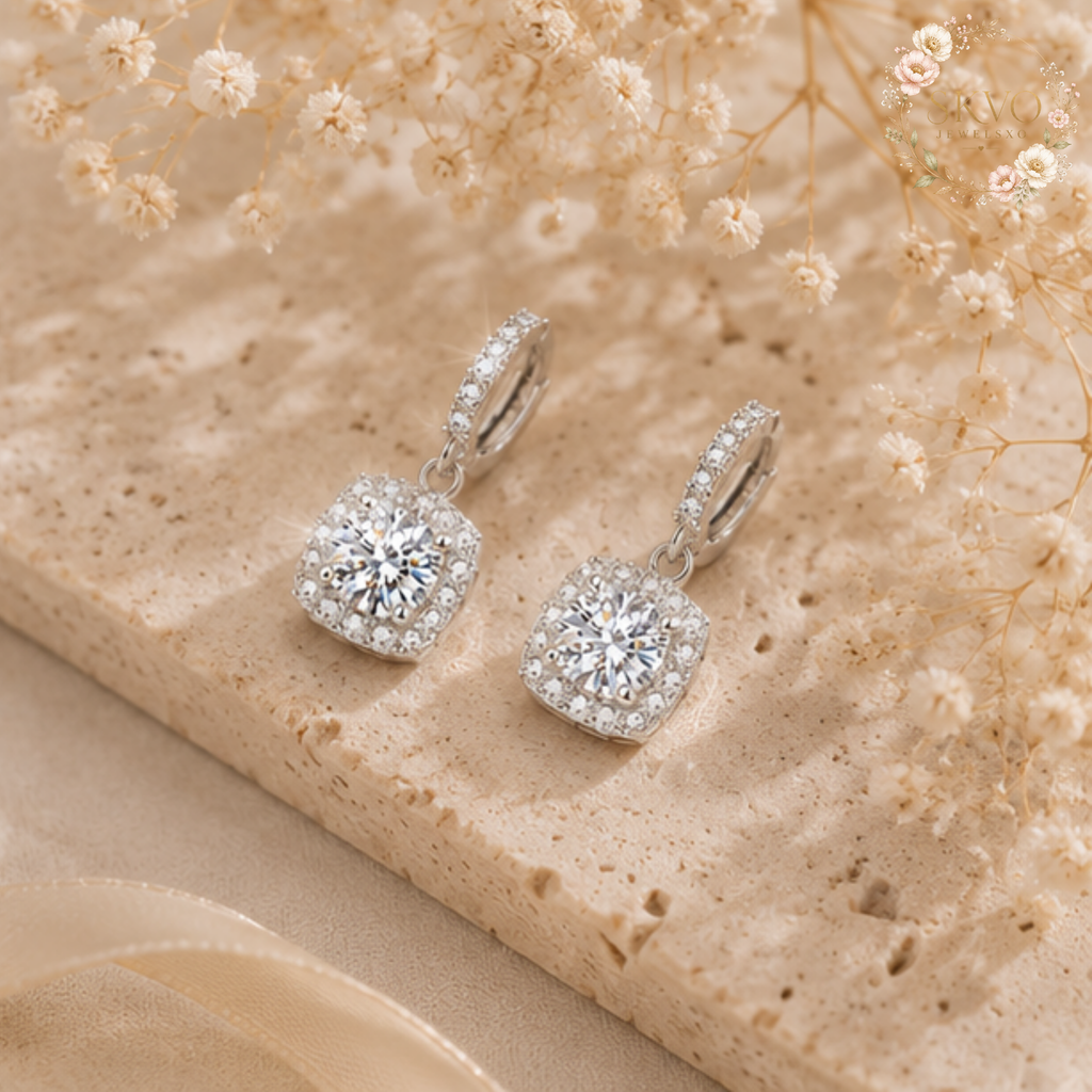 925 Sterling Silver Moissanite Stud Earrings