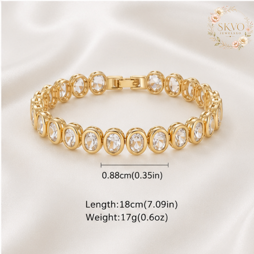 14K Gold Plated Cubic Zirconia Bracelet