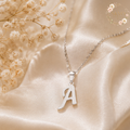 Initial Letter Pendant Necklace Stainless Steel