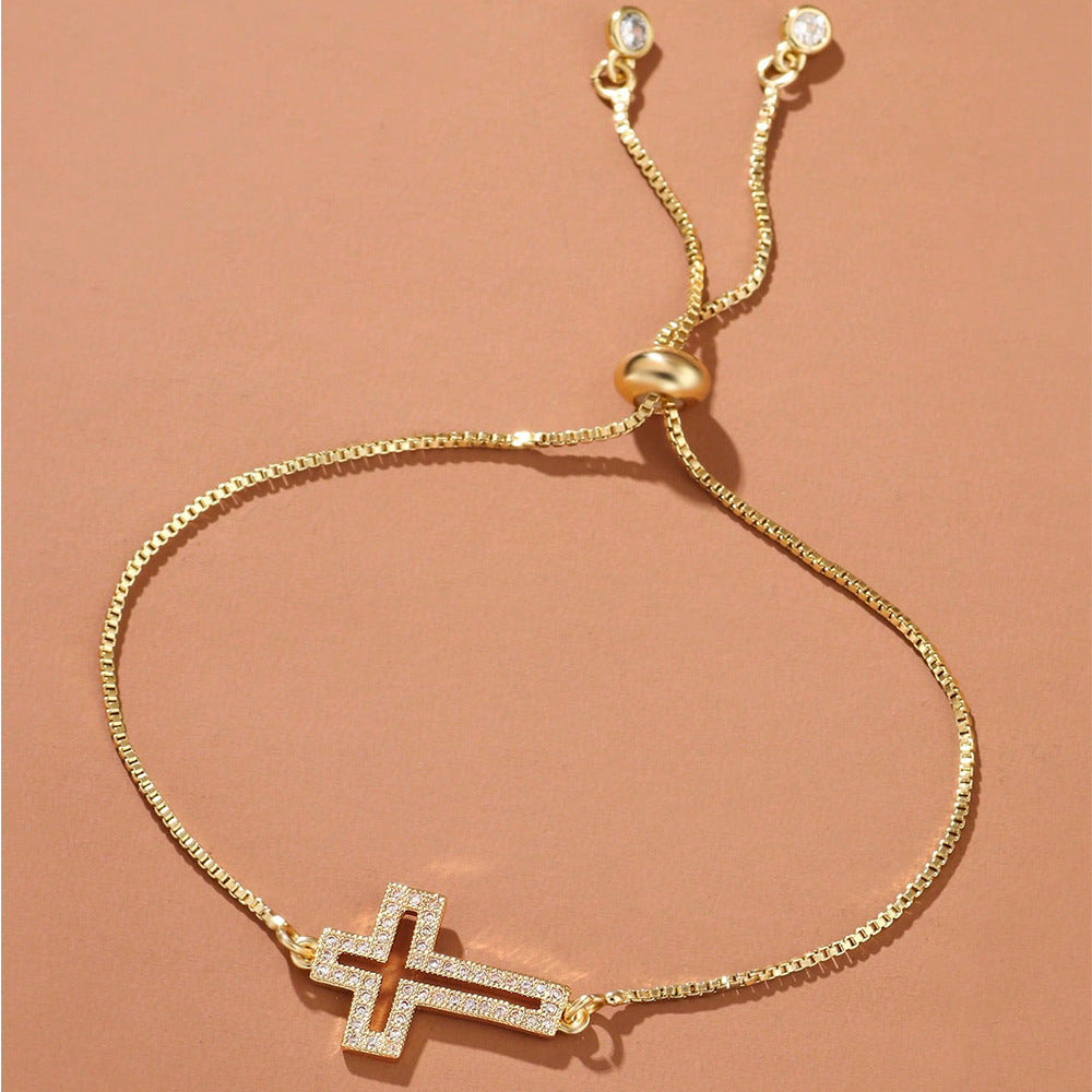 Women'S Fashion Zircon Cross All-Match Bracelet