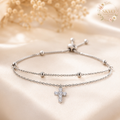 Cross Chain Bracelet for Women | Elegant Gold Color Jewelry | Christian Gift |Stylish Religious Accessory | Birthday Gift Idea