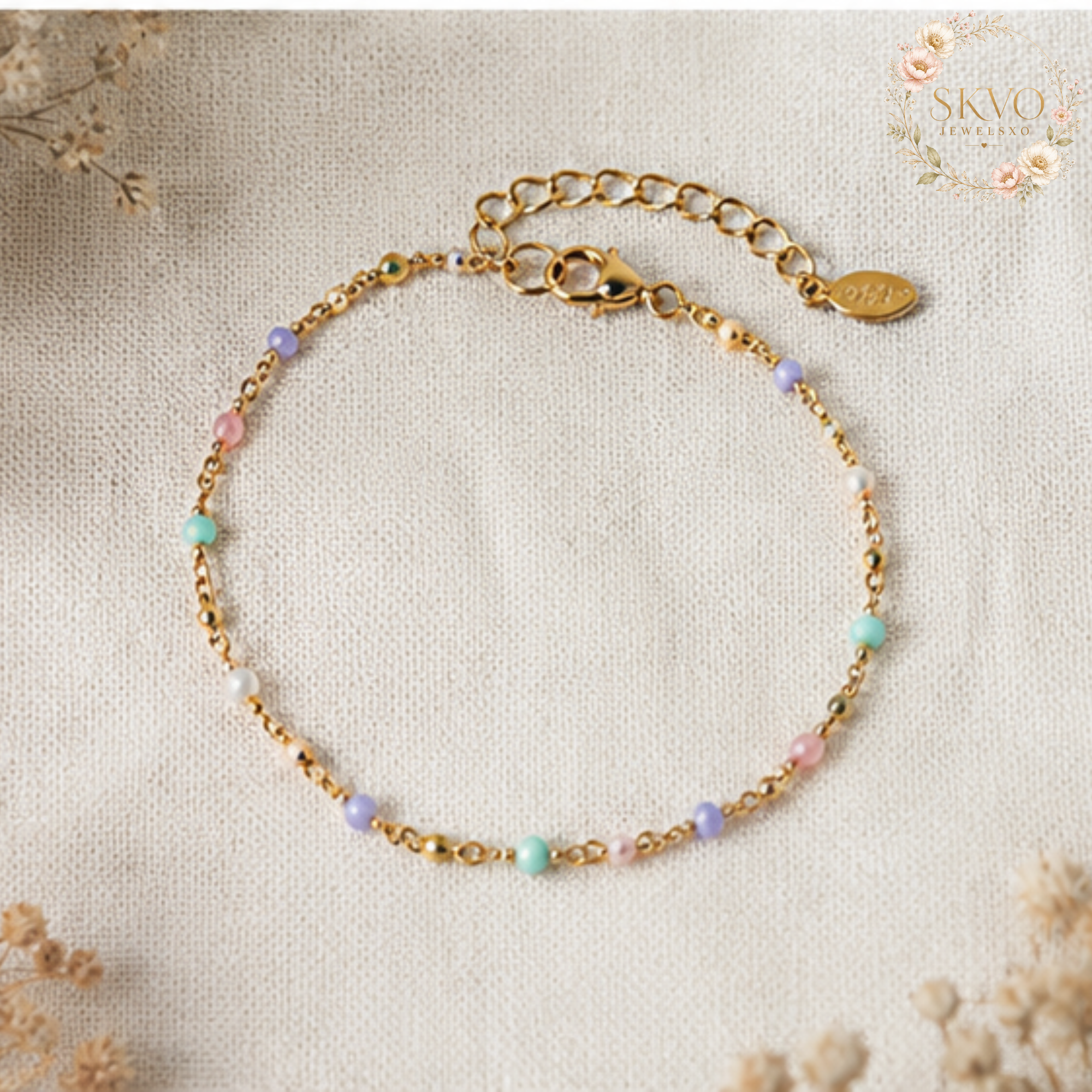 Pastel Thin Link Chain Bracelet, Delicate Jewelry for Women, Minimalist Silver Accessory, Gift for Her, Layering Bracelet