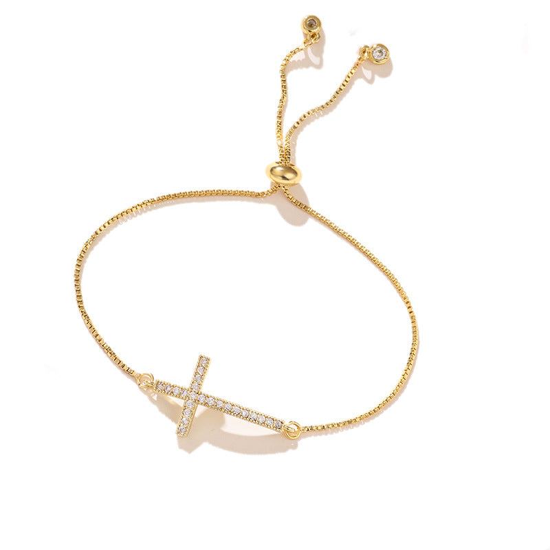 Women'S Fashion Zircon Cross All-Match Bracelet