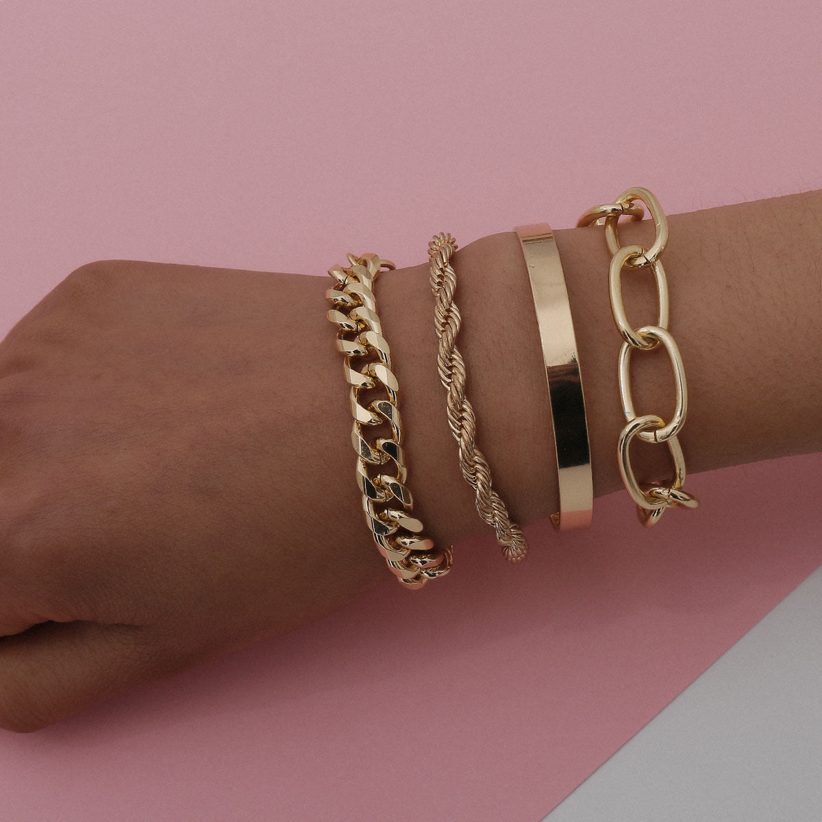 Twist Chain Exaggerated O-Shaped Chain Cover Bracelets