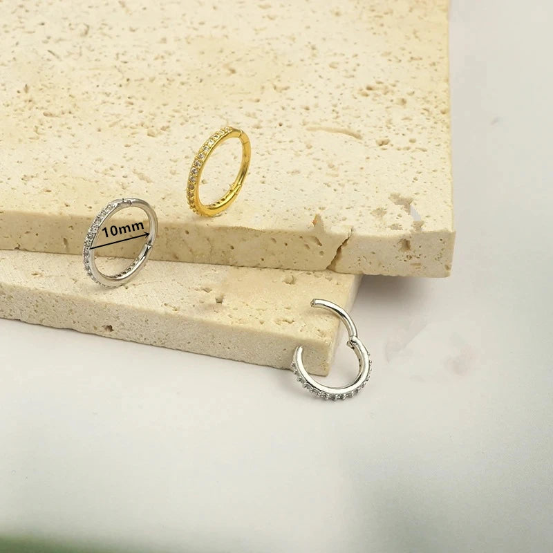 4PC Chain Huggie Earring Set for Women Fashion Flower Tragus Hoop Earrings Bulk Cartilage Piercing Helix Jewelry Lobe Earing Lot