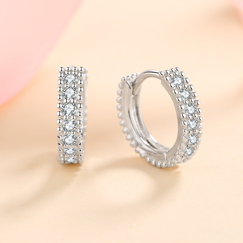 S925 Silver Inlaid Moissanite Earrings