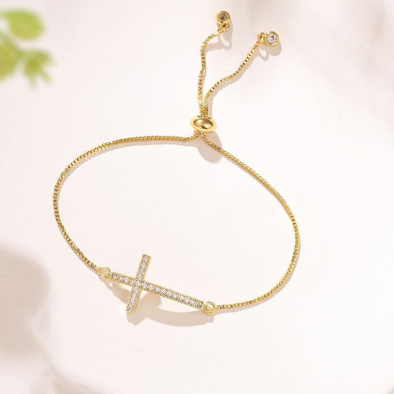 Women'S Fashion Zircon Cross All-Match Bracelet
