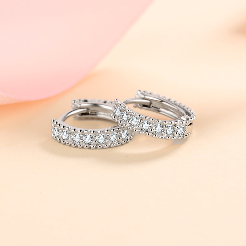 S925 Silver Inlaid Moissanite Earrings
