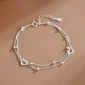 925 Sterling Silver Hollow Heart Bracelet