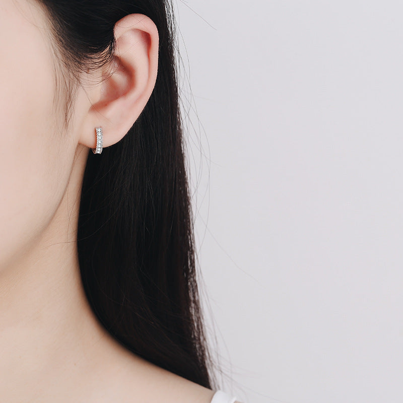 S925 Silver Inlaid Moissanite Earrings