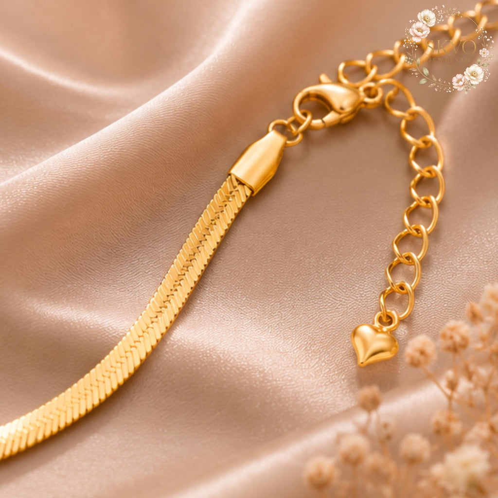 Womens Dainty Gold Bracelet | 18K Gold Plated | Minimalist Waterproof Jewelry