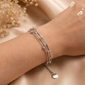 Stainless Steel Ball and Chain Bracelet | Minimalist Jewelry | Layered Bracelet | Modern Silver Accessory | Gift for Her