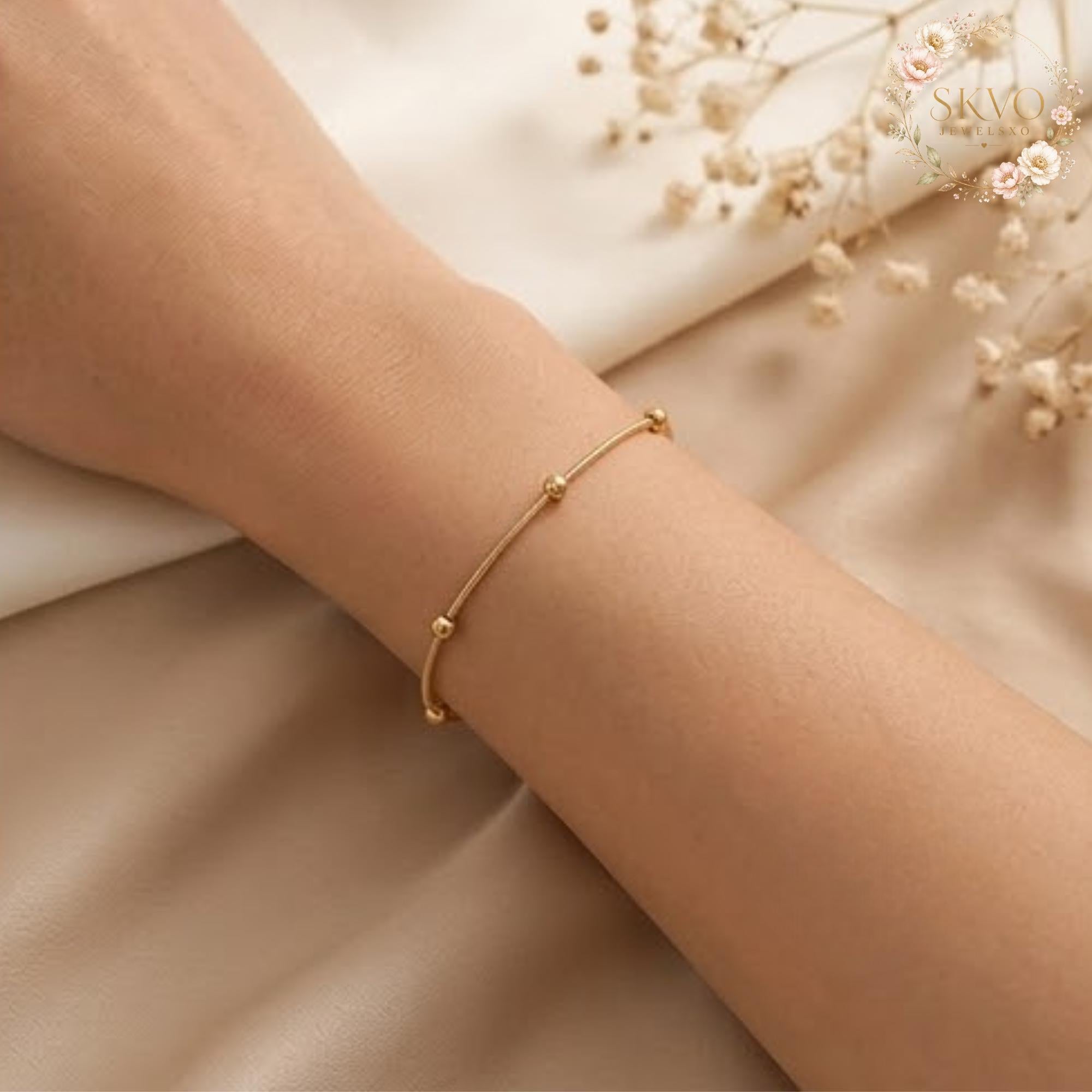 18k Gold Plated Minimalist Bracelet, Delicate Jewelry for Women, Elegant Stackable Accessory, Gift for Her, Fine Gold Chain Jewelry