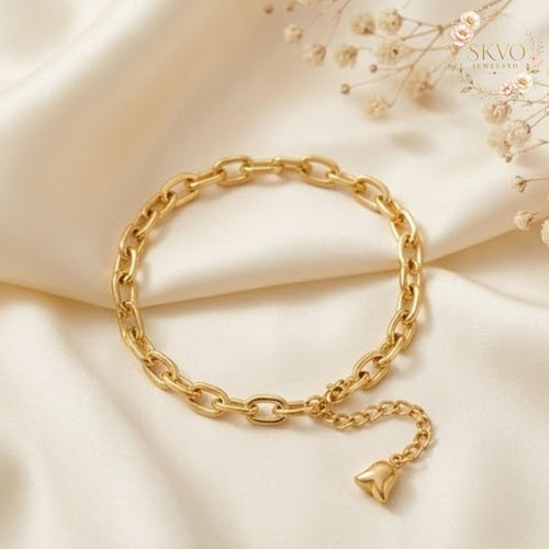 18k Gold Plated Chain Bracelet, Elegant Jewelry for Women, Gift for Her, Minimalist Classic Accessory, Bridal or Everyday Style