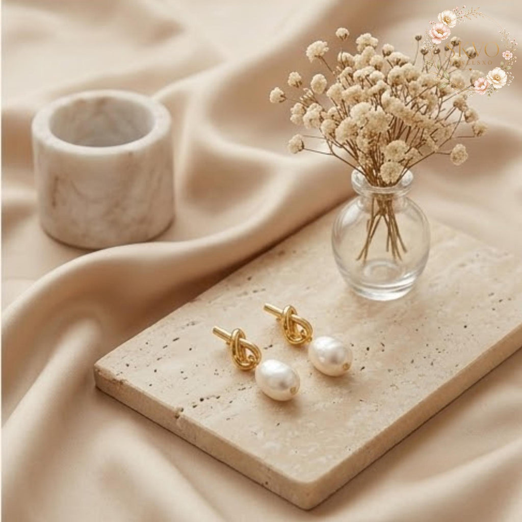 Pearl Drop Earrings, Gold Plated Jewelry, Bridal or Formal Gift, Elegant Dangle Earrings, Wedding Accessory, Fine Handmade Jewelry