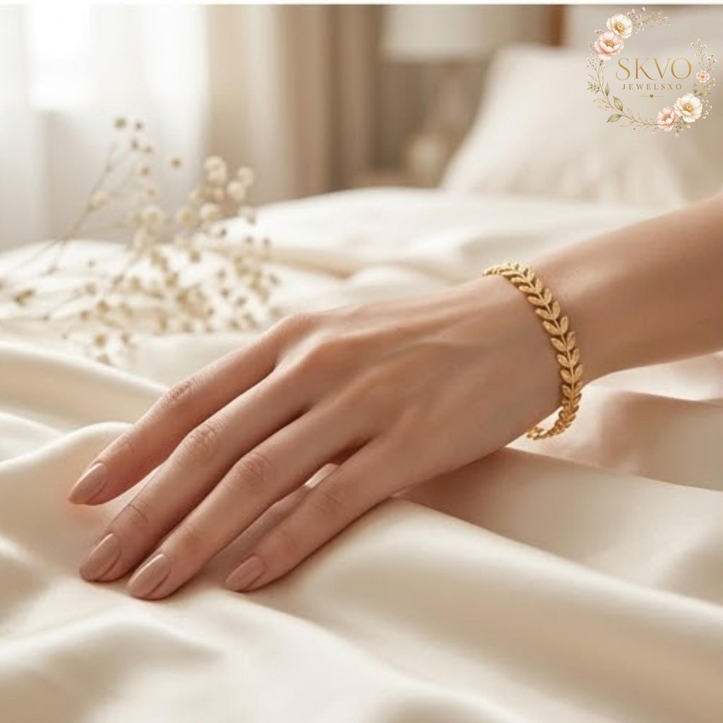 Gold Layered Bracelet, Dainty Leaf Jewelry, Boho Minimal Accessories For Women, Gift Idea For Her